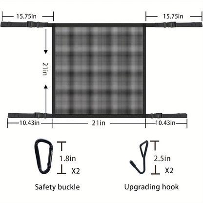 21x21" Adjustable Car Dog Barrier Net - Mesh Pet Fence Backseat