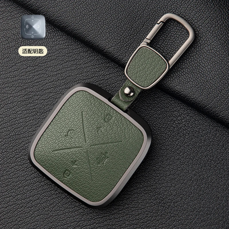 Zinc Alloy Leather Key Cover for Geely ZEEKR 001 7X 009 X Car Fob