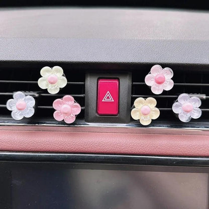6pcs Flower Aromatherapy Car Air Vent Clips - Colorful Auto Fresheners