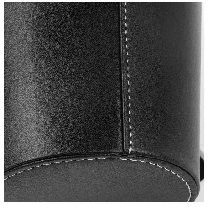 2pc Leather Car Trash Bin Cartoon Coal Ball Headrest Organizer Bag