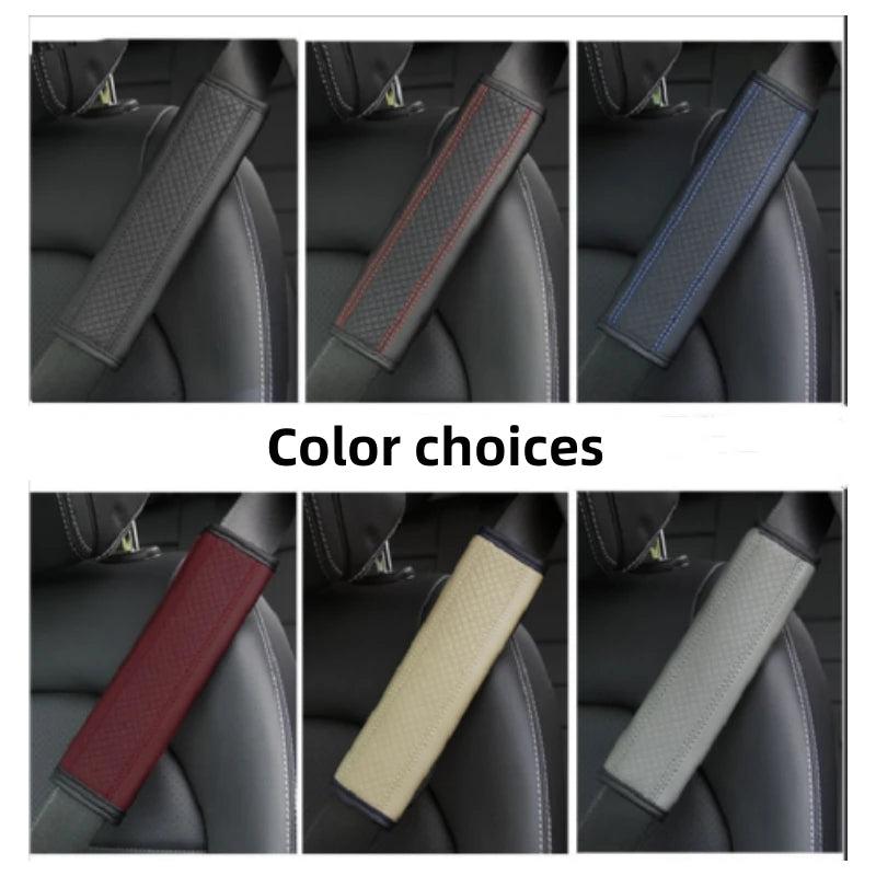 Leather Seat Belt Shoulder Pads – Breathable Safety Covers & Cushion Protection - 1