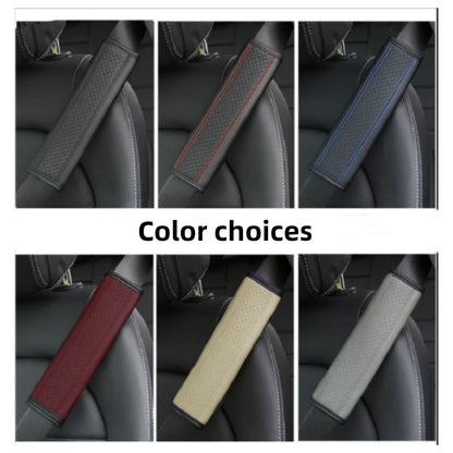 Leather Seat Belt Shoulder Pads – Breathable Safety Covers & Cushion Protection - 1