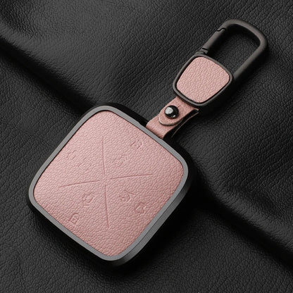 8 Button Aluminum Goatskin Key Case Cover for Zeekr X 001 009