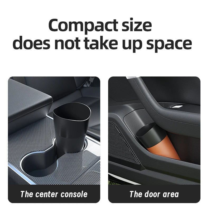 Mini Leather Car Trash Can – Waterproof Dust Bin & Storage Box, Colorful Design - Dark brown / 500mL-1L