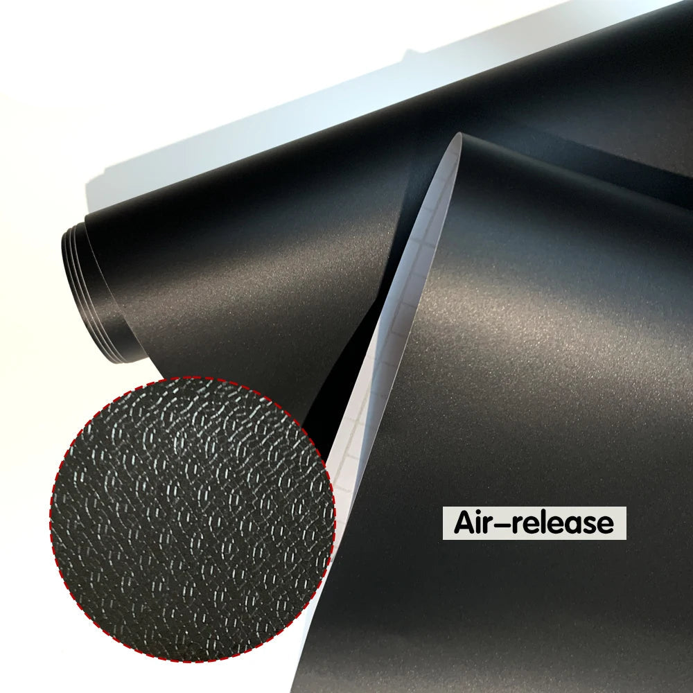 Matte Black Vinyl Car Wrap Stickers Waterproof Body Film Decals