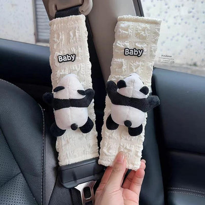 Cute Panda Car Neck Pillow Universal Headrest Support Auto Seat