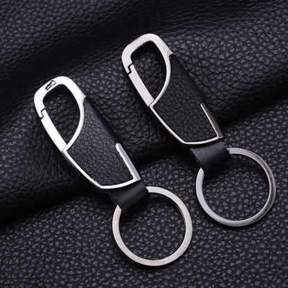 Leather Metal Car Keychain Unisex Waist Key Ring Organizer