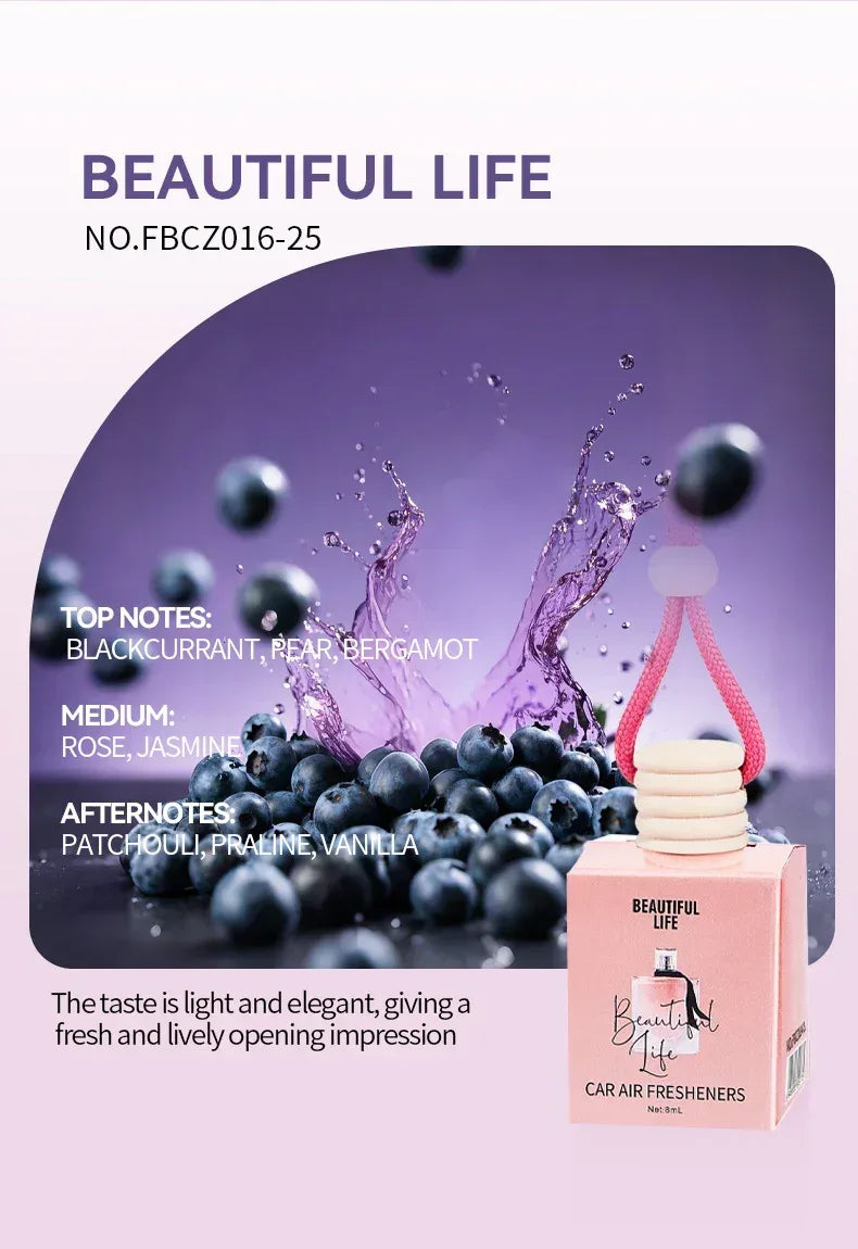 Pink Hanging Car Air Freshener Perfume Pendant - Oilimpia