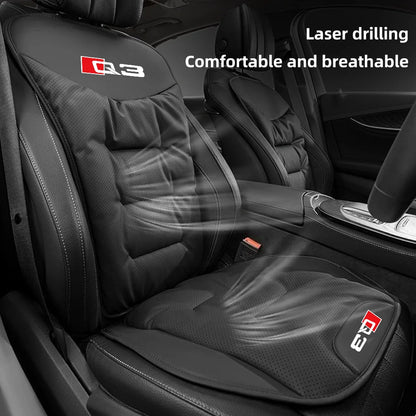 Leather Car Seat Cover Universal Four Seasons Car Front/Rear Seat Cushion for Audi Q3 Q7 Q8 TT Chair Protector Pad Accessories