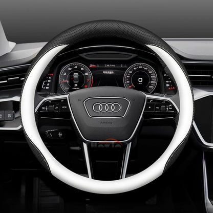 Leather Car Steering Wheel Cover for New Audi A3 8y Q7 q5 A5 B10 A1 rs3 s3 Sq5 Q8 Q4 Q3 A6 Etron 2025 Interior Accessories