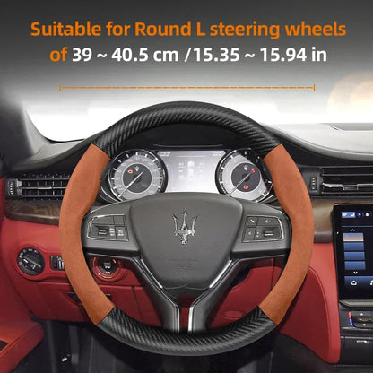 Maserati Suede Carbon Fiber Leather Steering Wheel Cover
