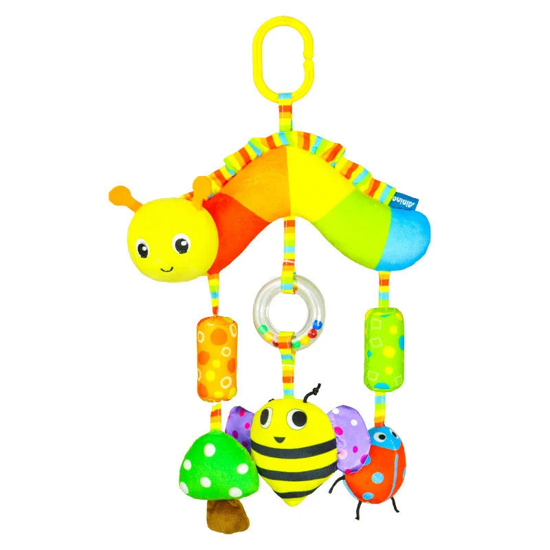 Baby Hanging Rattle Toy – Rainbow Plush Mobile for Stroller & Crib - Elephant