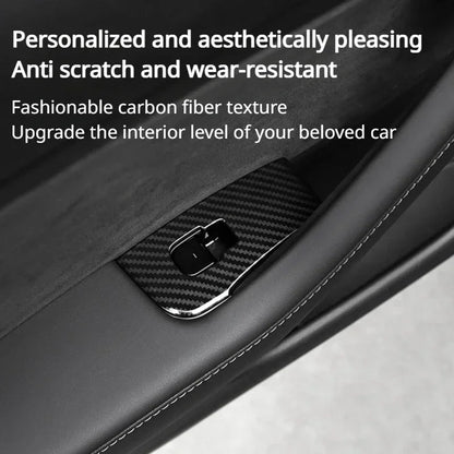 Tesla Model Y/3/3+ Highland Window Switch Button Covers – Trim Frame Stickers (2017–2024) - Matte Carbon New M3