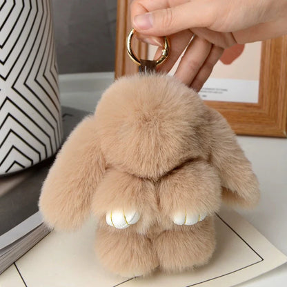 15cm Rabbit Fur Keychain Pendant