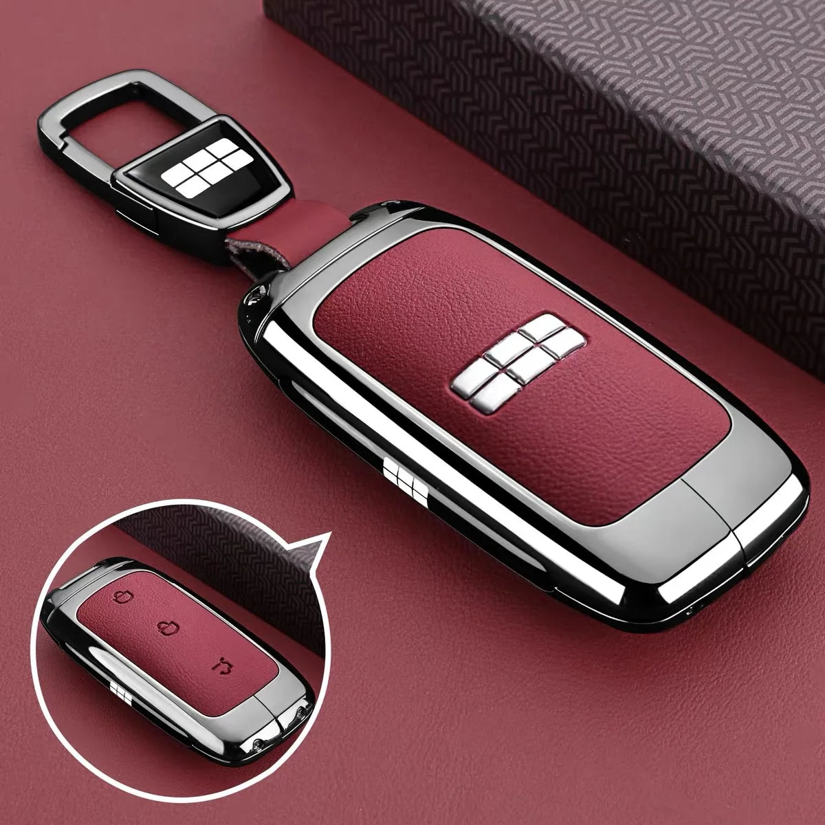 Zinc Alloy Leather Key Case Cover for Geely Galaxy EX5 E5 L6 L7
