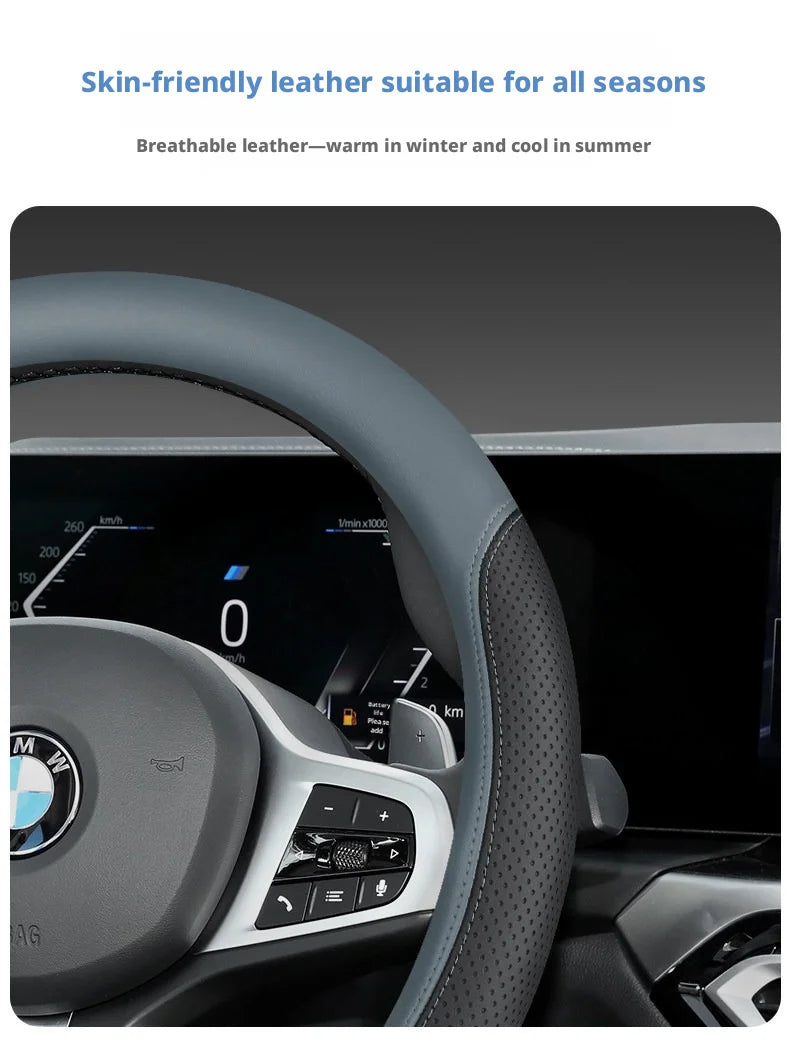 Geely EX2 Nappa Leather Steering Wheel Cover – 34 cm