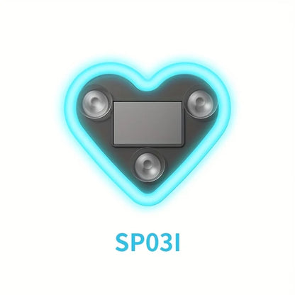 Solar LED Heart Car Window Light - Ice Blue