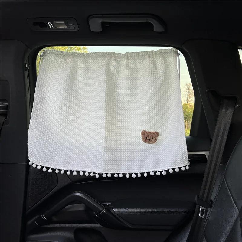 Cartoon Car Window Sunshade Curtain UV Protection Suction Cup Kids