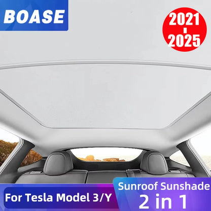Tesla Model 3 & Y Ice Cloth Roof Sunshade with Snap Buckle Fix