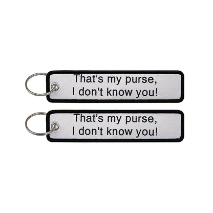 Embroidered Keys Tag Keychain - Personalized Key Identifier Fob