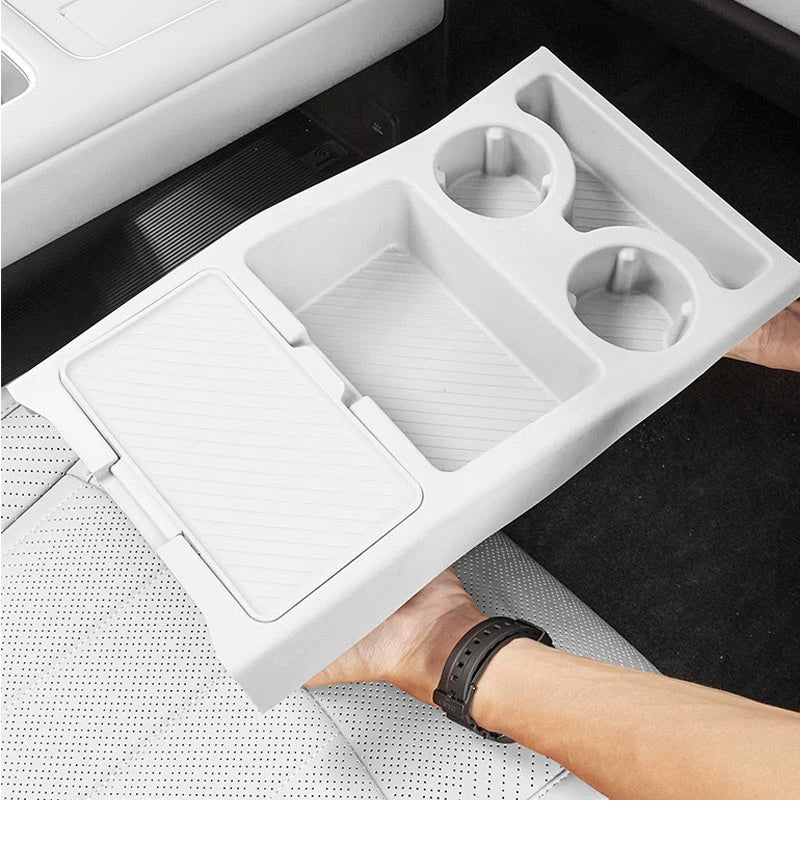 For BYD Ti7 Leopard Titanium 7 Accessories 2025 2026 Center Console Storage Box Double Layer Silicone Water Cup Storage Box