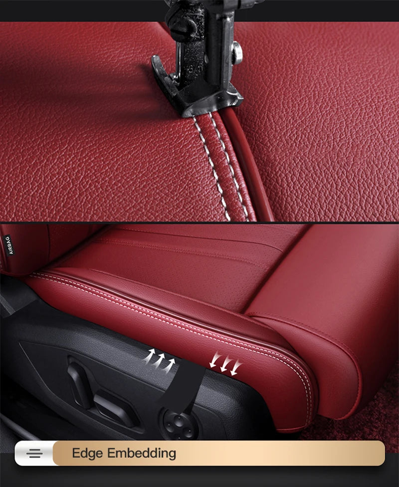 Custom-Fit Leather Car Seat Covers for Audi A3, A4, A6, Q3, Q5, Q7, A7 & TT – Full 5-Seat Set
