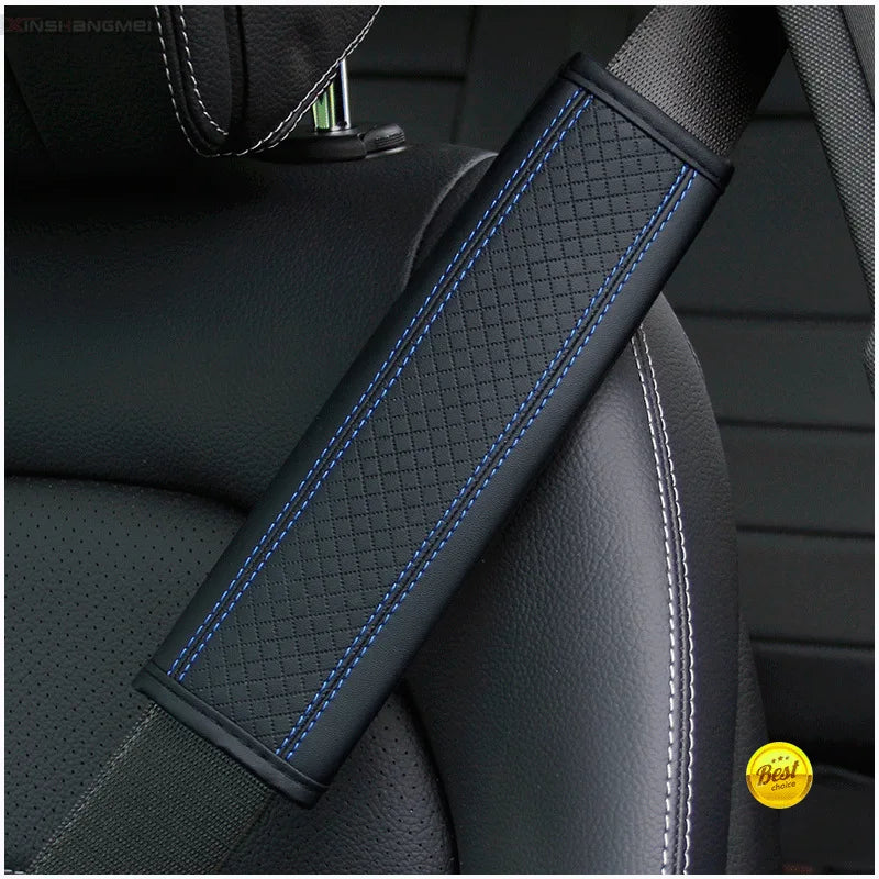 Leather Seat Belt Shoulder Pads – Breathable Safety Covers & Cushion Protection - 1