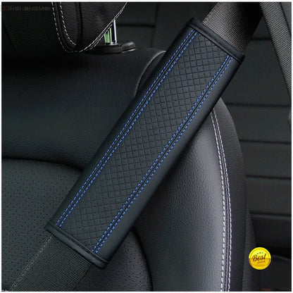 Leather Seat Belt Shoulder Pads – Breathable Safety Covers & Cushion Protection - 1