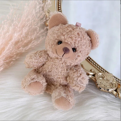 Mini Plush Teddy Bear Pendant – Curly Sitting Doll