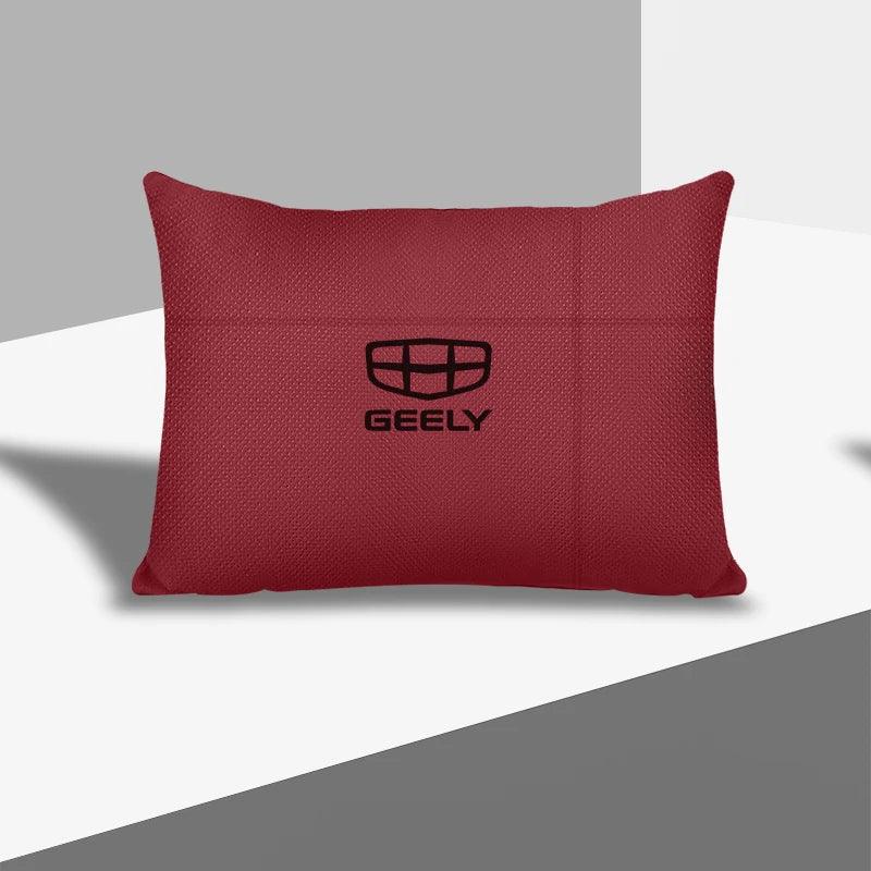 Geely Car Headrest & Lumbar Support Pillow - Waist red