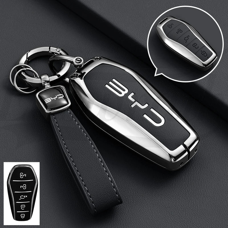Leather Key Case Cover for BYD Song Plus Qin Han Tang Atto Dolphin