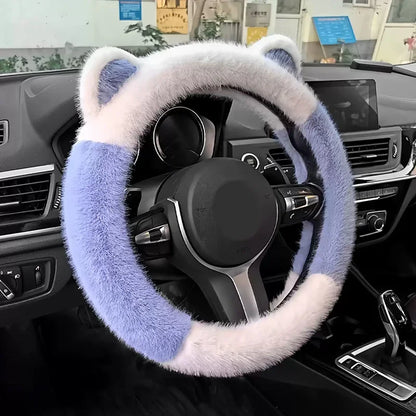 Plush Cat Ear Universal Steering Wheel Cover