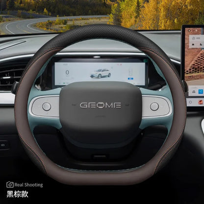 Geely EX2 Nappa Leather Steering Wheel Cover – 34 cm - D Shaped Style 4