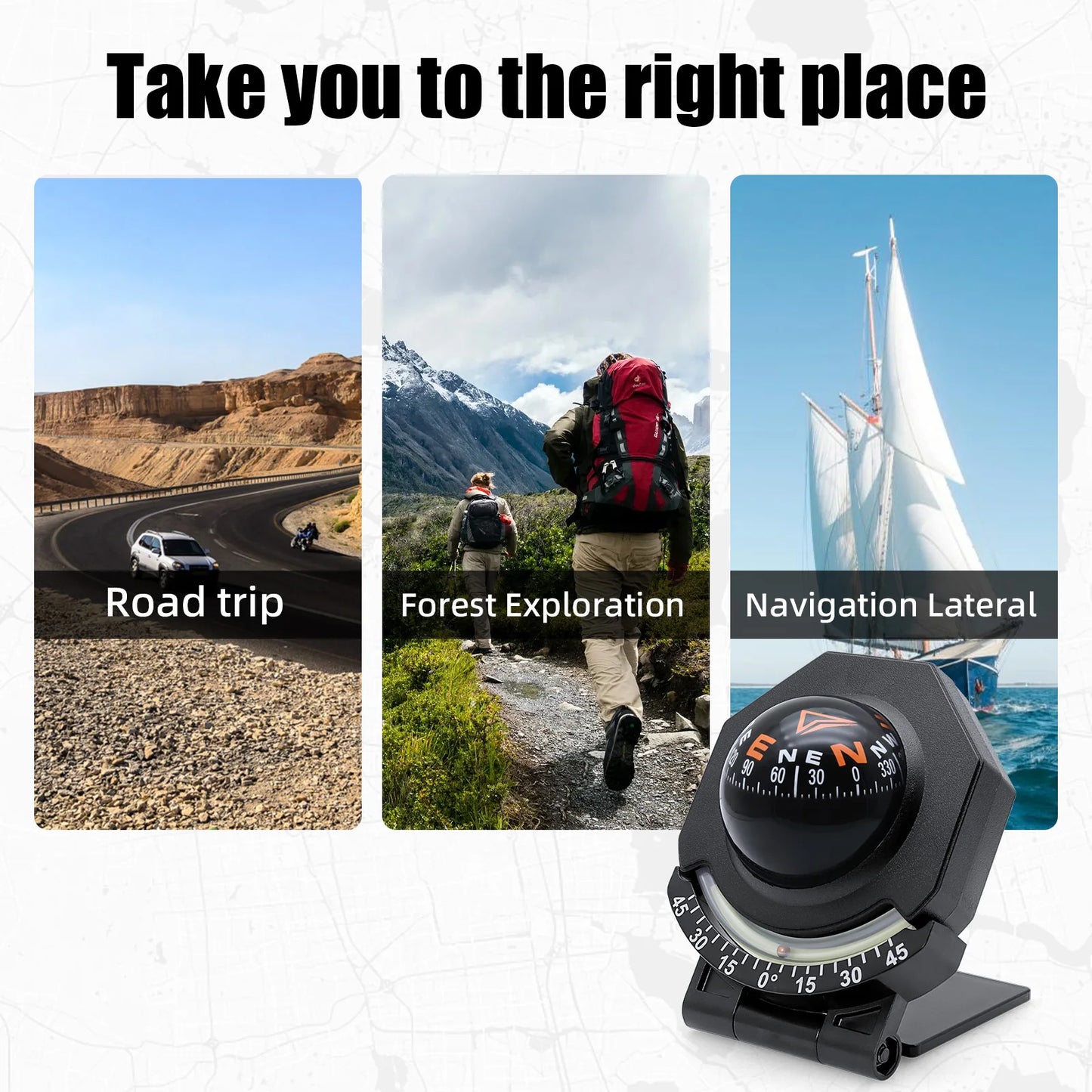 Universal Dashboard Compass with Slope Meter