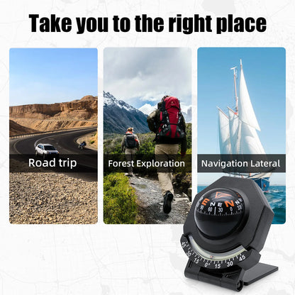 Universal Dashboard Compass with Slope Meter