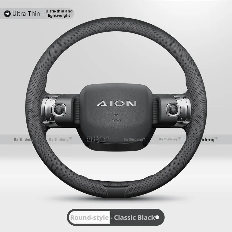 GAC AION Perforated Nappa Steering Wheel Cover - Round Shape / Black