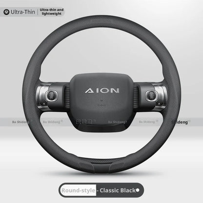 GAC AION Perforated Nappa Steering Wheel Cover - Round Shape / Black