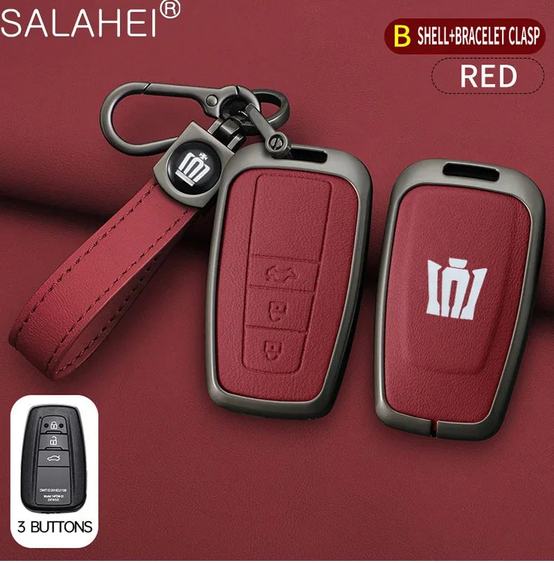 Toyota Key Cover - Zinc Alloy Case - B-red keyring