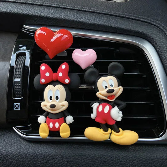 Disney Mickey Mouse & Duck & Winnie the Pooh Kawaii Style Car Air Freshener Clip - A