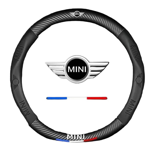 3D Embossing Steering Wheel Cover for MINI Cooper - Black