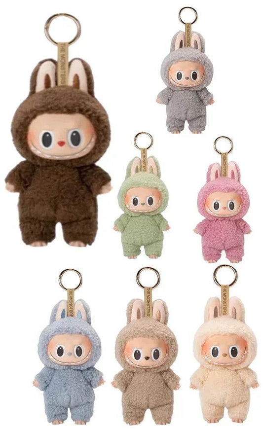 Labubu Plush Keychain – Kawaii Monster Backpack Pendant - Brown