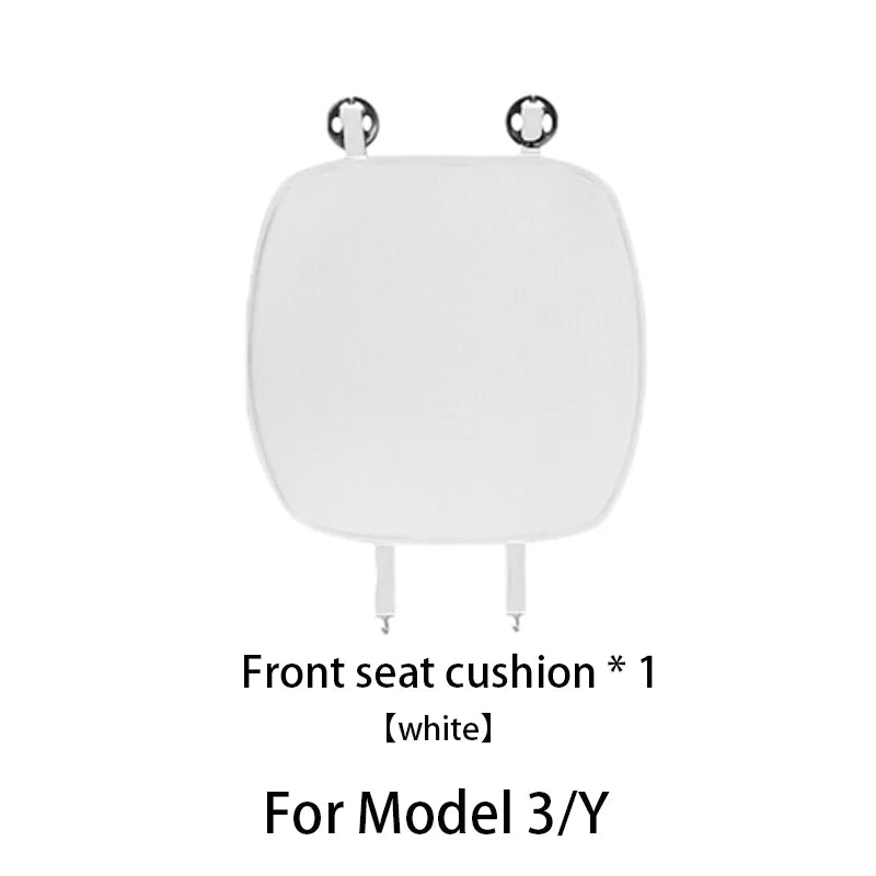 Tesla Ice Silk Seat Cushion | Model 3 & Y (2019–2025) Breathable Cover - T-M3Y-F01-white