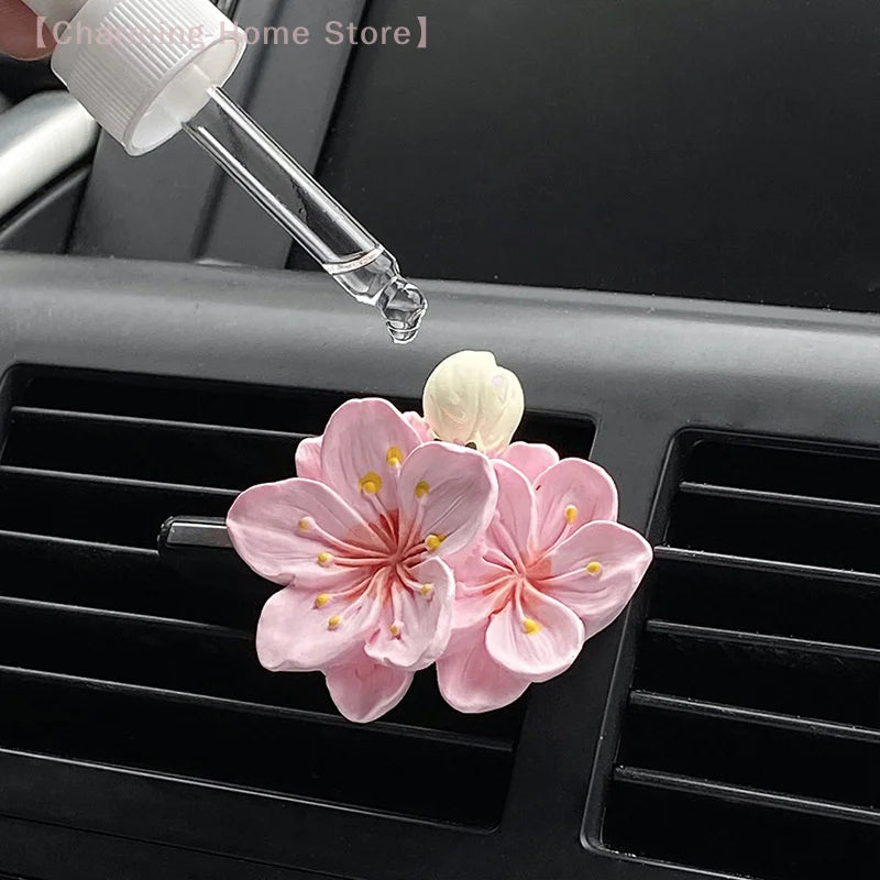 Flower Car Vent Air Freshener Clip – Peach Blossom Aroma Diffuser
