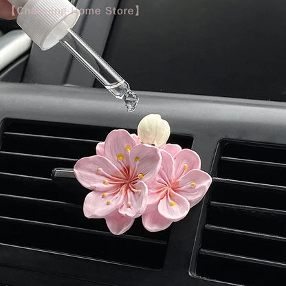 Flower Car Vent Air Freshener Clip – Peach Blossom Aroma Diffuser