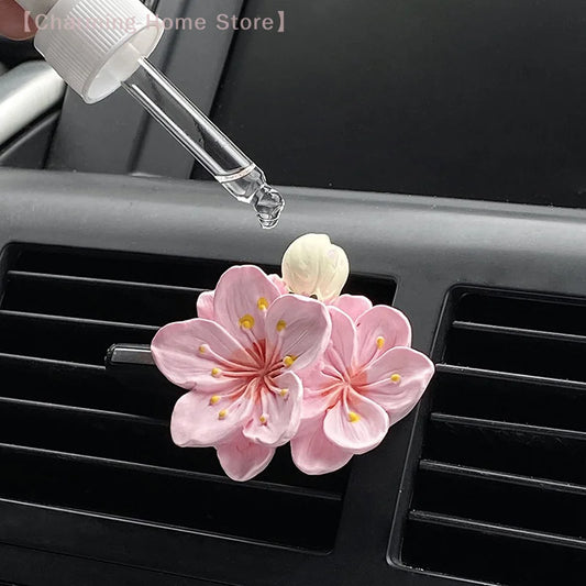 Flower Car Vent Air Freshener Clip – Peach Blossom Aroma Diffuser