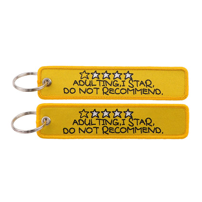 Embroidered Keys Tag Keychain - Personalized Key Identifier Fob