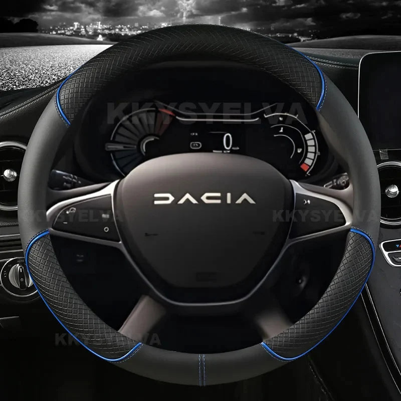Dacia Microfibre Steering Wheel Cover - Round Shape / Blue