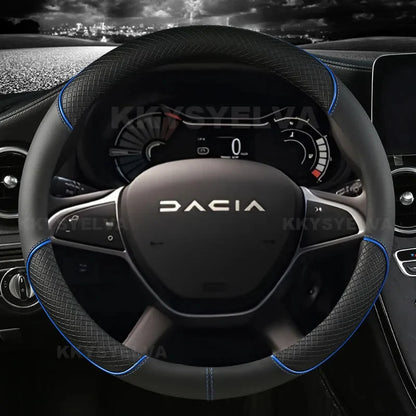 Dacia Microfibre Steering Wheel Cover - Round Shape / Blue