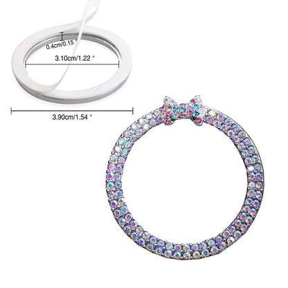 2pcs Rhinestone Car Start Button Covers Diamond Butterfly Stickers