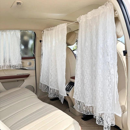 Lace Double Layer Car Privacy Curtains Universal Blackout Divider
